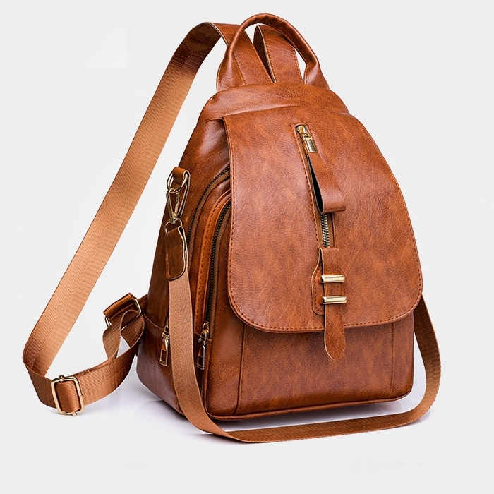 TAS RANSEL WANITA BACKPACK PREMIUM KOREA BRANDED CEWEK MURAH SIMPLE FASHION LUCU KULIT COKLAT TALANTI TA788B7 IMPORT MINI REMAJA TERBARU KEKINIAN SEKOLAH KULIAH KERJA