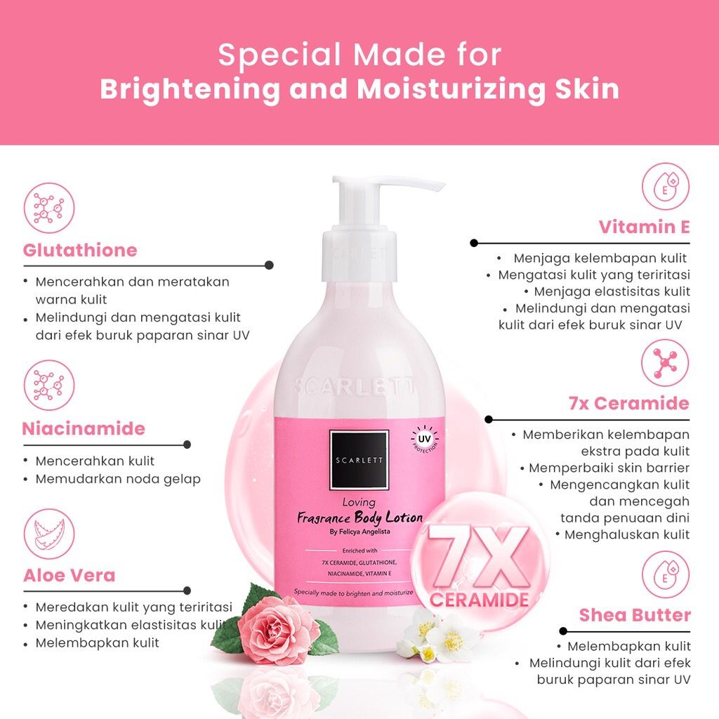 SCARLETT Loving Series - Brightening Body Lotion | Shower | Cream 300 ml | Scrub |  Serum 250 ml