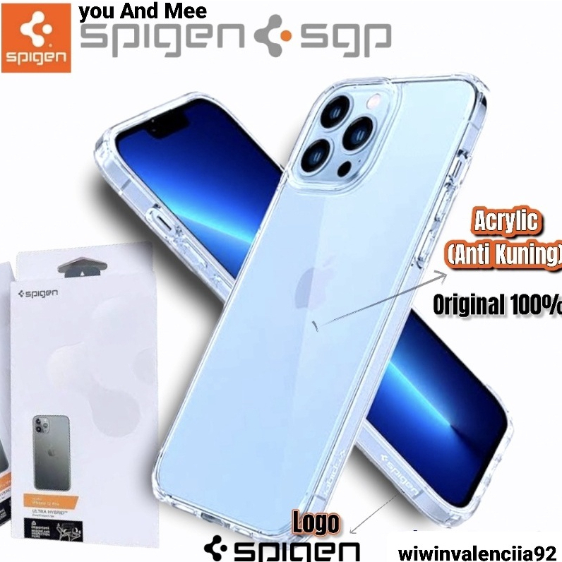 ORIGINAL!! Hard Case SPIGEN CLEAR (Anti Yelowing) iPhone 14 14+ 13Pro 13 12 Pro 11 14 Pro Max 11pro 11 Promax Spygen Liquid Crystal Softcase Bening Glossy A Kuning Hardcase Back Acrylic Soft Side Samping Silicone-SIlikon Kondom Ori Silikone Silicon AKrili