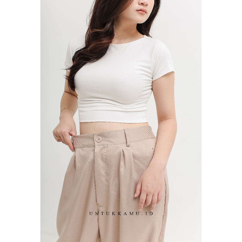 Loose Pants Trousers Wanita  Celana Anti Kusut  Celana Kulot Wanita Celana Kantor Kulot Highwaist Wanita by Untuk Kamu