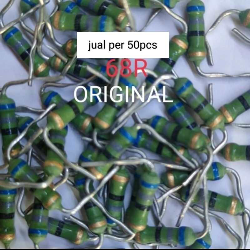 50pcs Resistor 68 Ohm 1W Original / R68 1W Original / 68R 1W Original / Resistor 68 Ohm 1W Bisa Untu