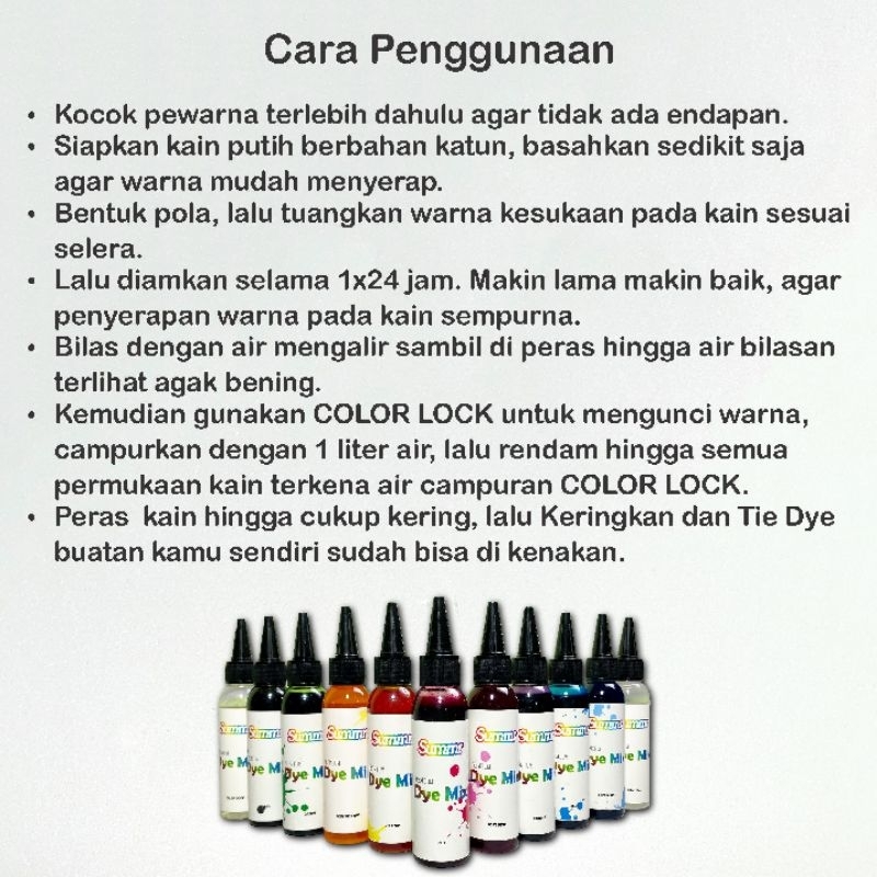 PEWARNA TIE DYE KIT Semprot 100 ml untuk tekstil Spray Tye dye pakaian baju kaos