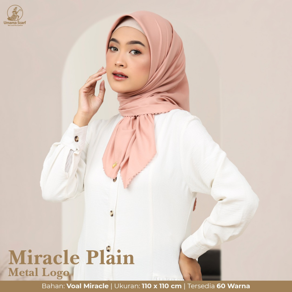 VOAL MIRACLE PLAIN METAL LOGO LASERCUT Umama Scarf 110x110cm Jilbab Voal Miracle Umama