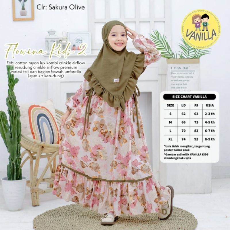 flowina#2 gamis syari anak by vanila kids