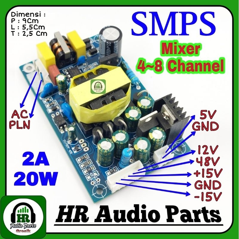 SMPS PSU Mixer Universal 4 Channel 8 Channel Power Supply PM-122I 4-8 Channel