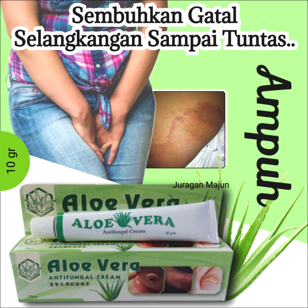 Aloevera Antifungal Cream Original 10gr Obat Salep Gatal Selangkangan Hitam Lecet jamur Kulit Eksim 