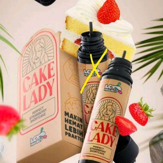 60ml cake lady strawberry cake lcv bolu liquid freebase