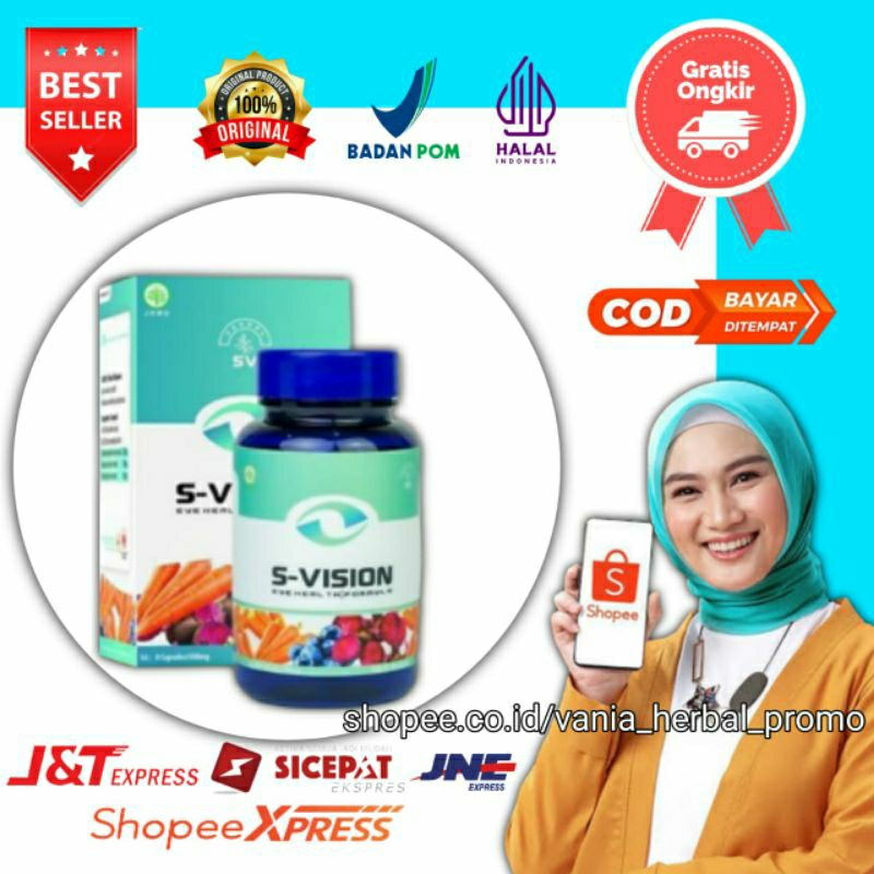 S-VISION Asli Original Obat Herbal Mata Minus Plus Silinder Miopia Aman Bpom S_vision Suplemen Mata 