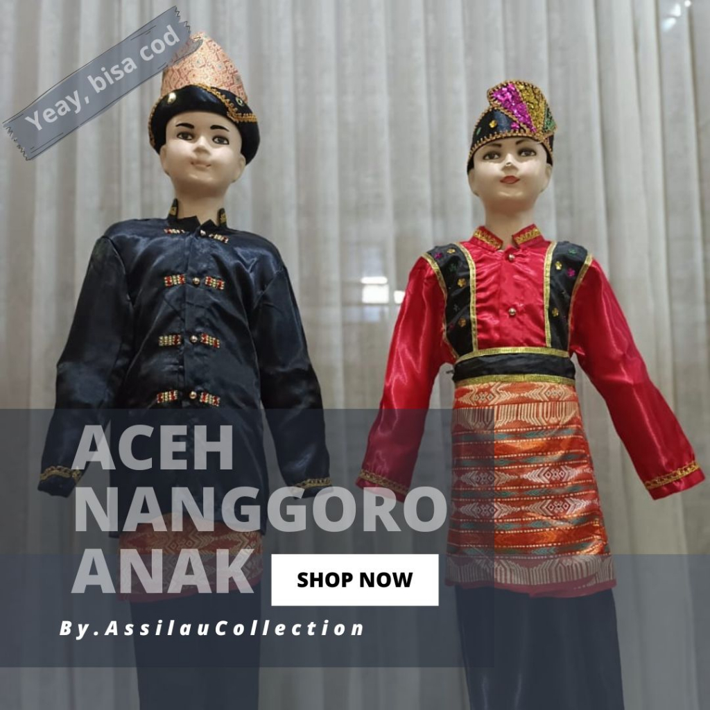 Baju Adat Anak Aceh Nanggoro Satuan (Laki/Cewek)