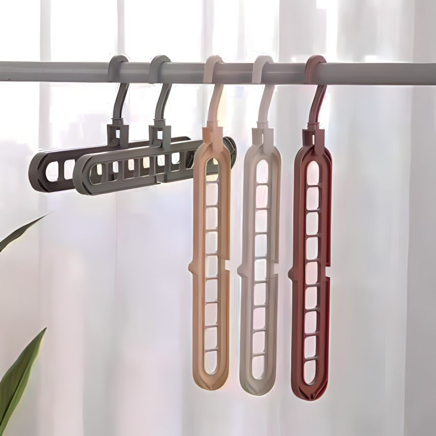Magic Hanger 9IN1 / Gantungan Baju Celana Jilbab Handuk Dasi Sapu Tangan Syal 9 Susun