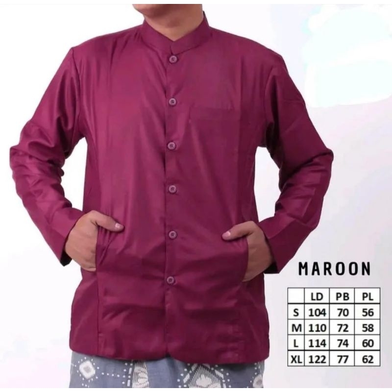 Baju Koko polos pria terompah / jasko dewasa terbaru 2023 / koko polos / baju muslim pria / jasko lengan panjang / pakaian muslim pria