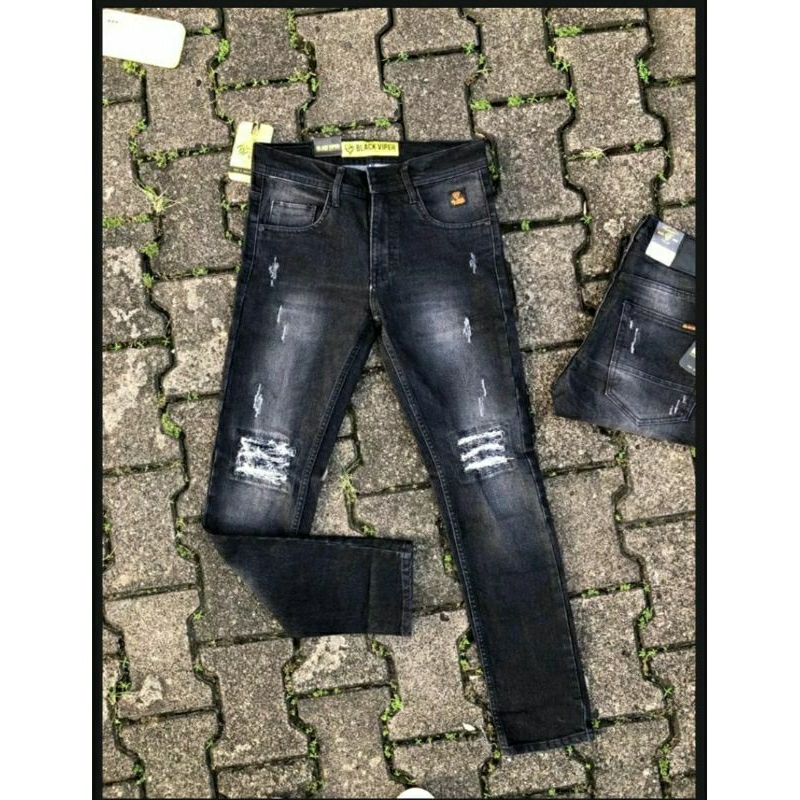 Celana Jeans Sobek Pria/Celana Denim Sobek Pria/Celana Repped Distro Pria/Celana Jeans Sobek Cowo/Ce