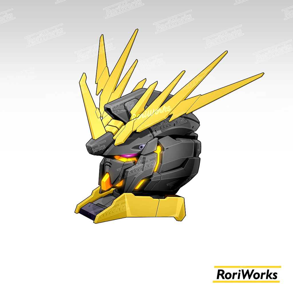 Stiker Kiss cut - Unicorn Gundam Banshee Head | Destroy Mode
