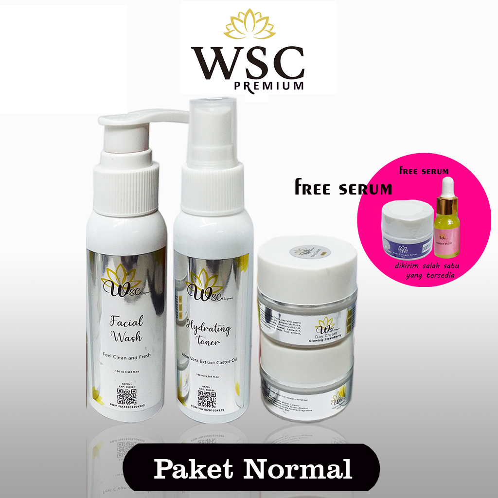 WSC premium paket skincare AT WG AW untuk kulit kusam susah putih glowing dengan cream krim wsc retinol