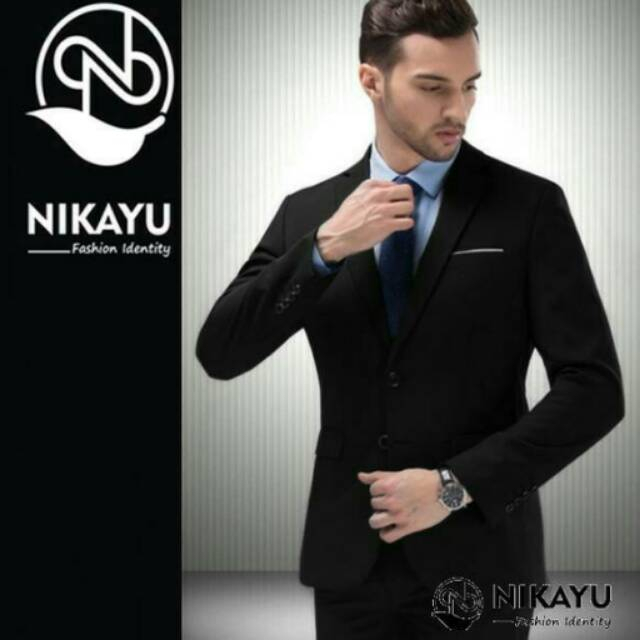 Blazer MODRIC BLACK Jas Pria SLIMFIT LIst PUtih Keren Berkualitas TInggi