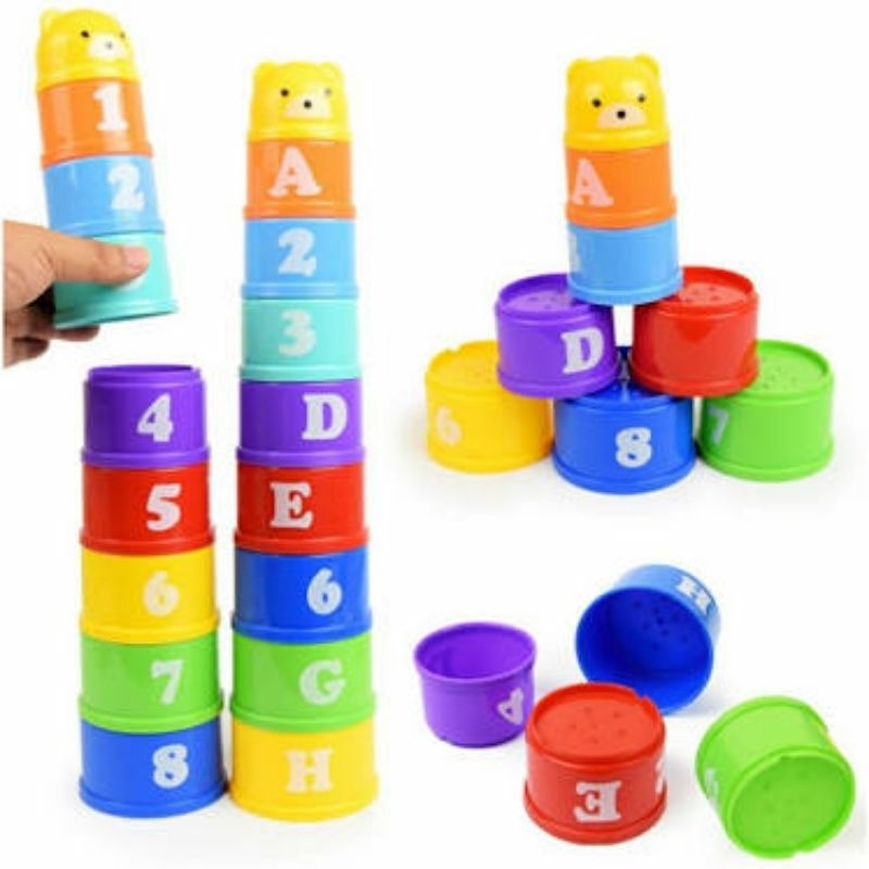 Mainan Edukasi Stacking Cup / Mainan Edukasi Susun Gelas Sensory Play