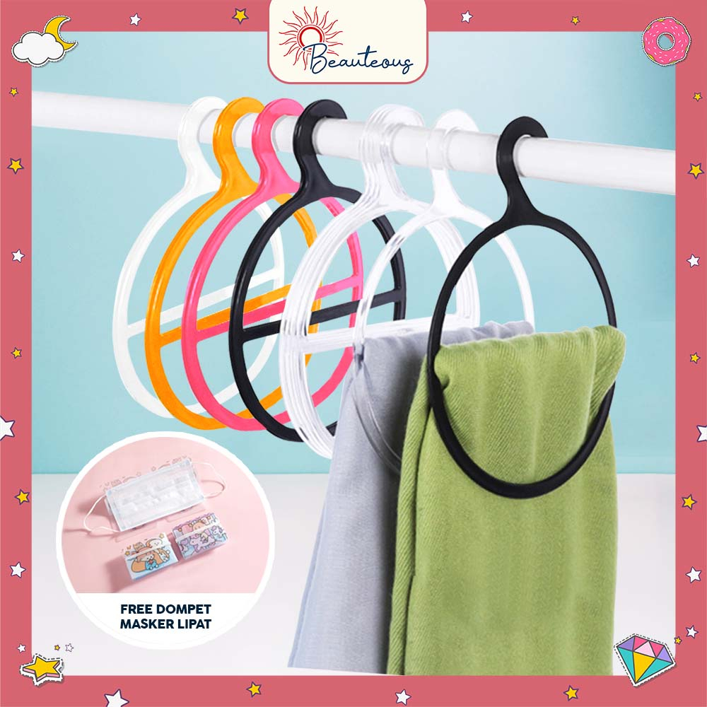 Hanger Hijab Syal Scraf Bulat Oval Display Butik Toko Hijab Jilbab Warna-warni