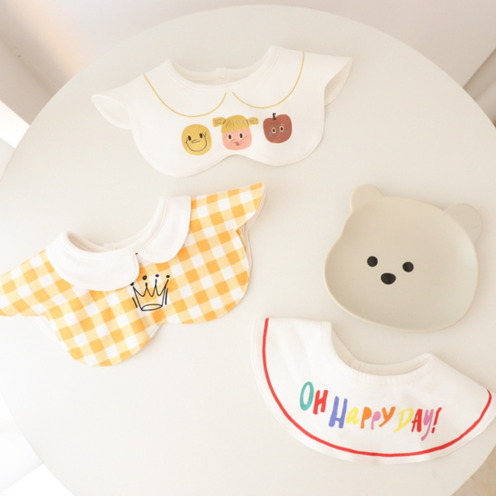 BIANCA - Bibs Premium Tadah Air Liur Anak / Celemek Anak 3 IN 1 CREAM BEAR SERIES