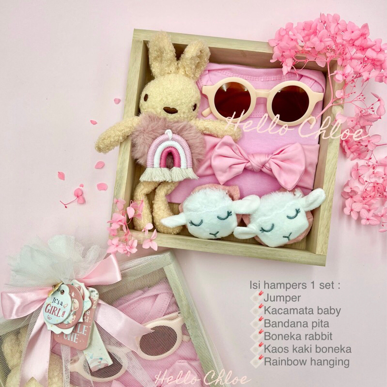 HELLO CHLOE - Rabbit doll Series 0-12 bulan | Newborn Baby Gift Set | Hampers Baby | Kado Lahiran Bayi