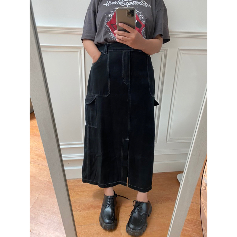 AGS Cargo Denim Skirt