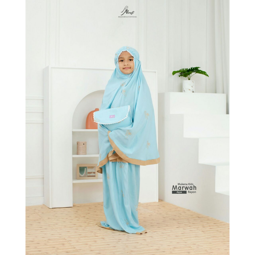 Mukena Anak Terbaru Arrafi Muken Marwah Kids Kombinasi List Warna Matt Rayon