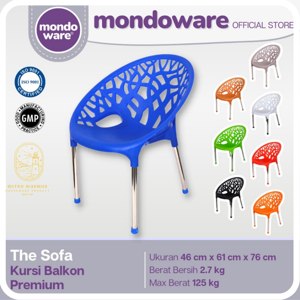 SALE!! MONDOWARE KURSI BALKON PLASTIK KURSI SANTAI PREMIUM KR5 BALCONY