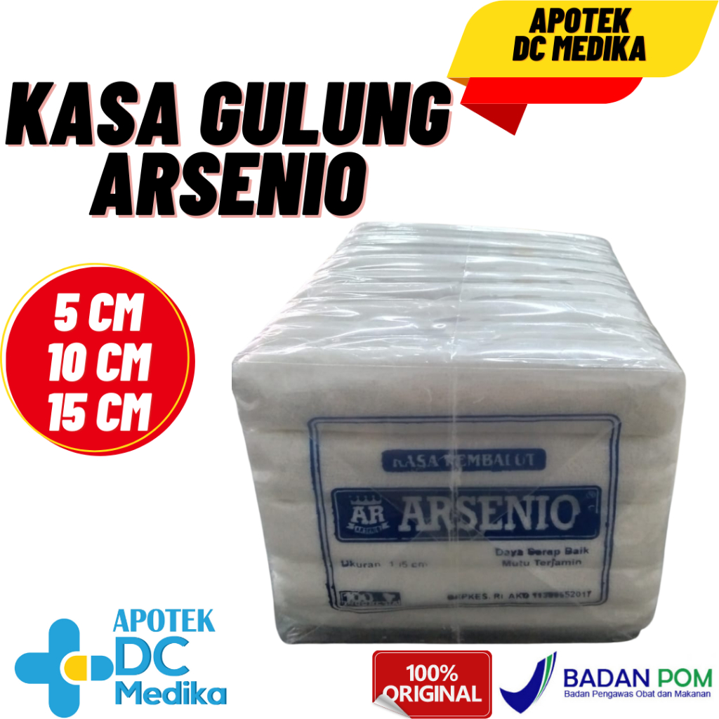 Kasa Gulung 15 cm isi 5 roll / Kassa Verban 15cm x 4 yard / Prima Husada / Arsenio / Medline / Kassa / Luka / Pembalut / Verband / Perban