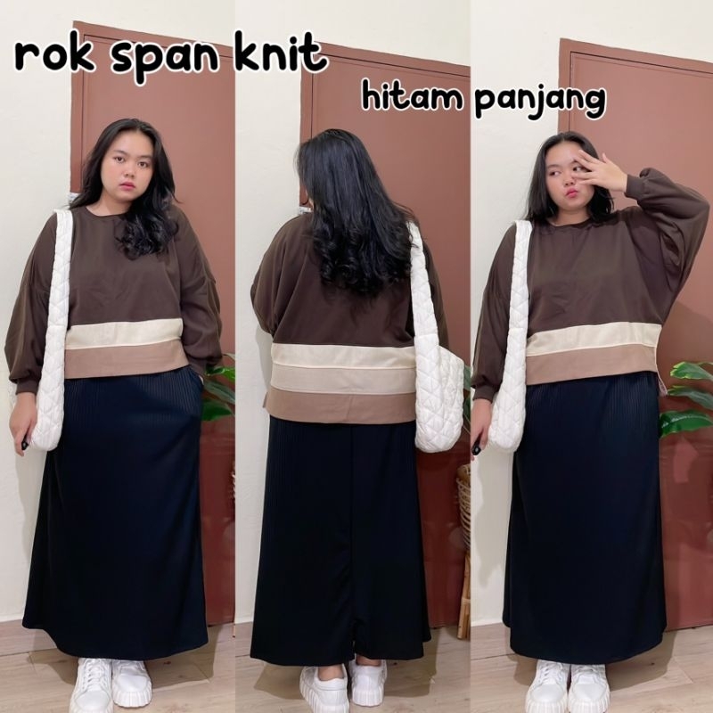 YUTTA ROK SPAN KNIT PANJANG JUMBO BIG SIZE OVERSIZE