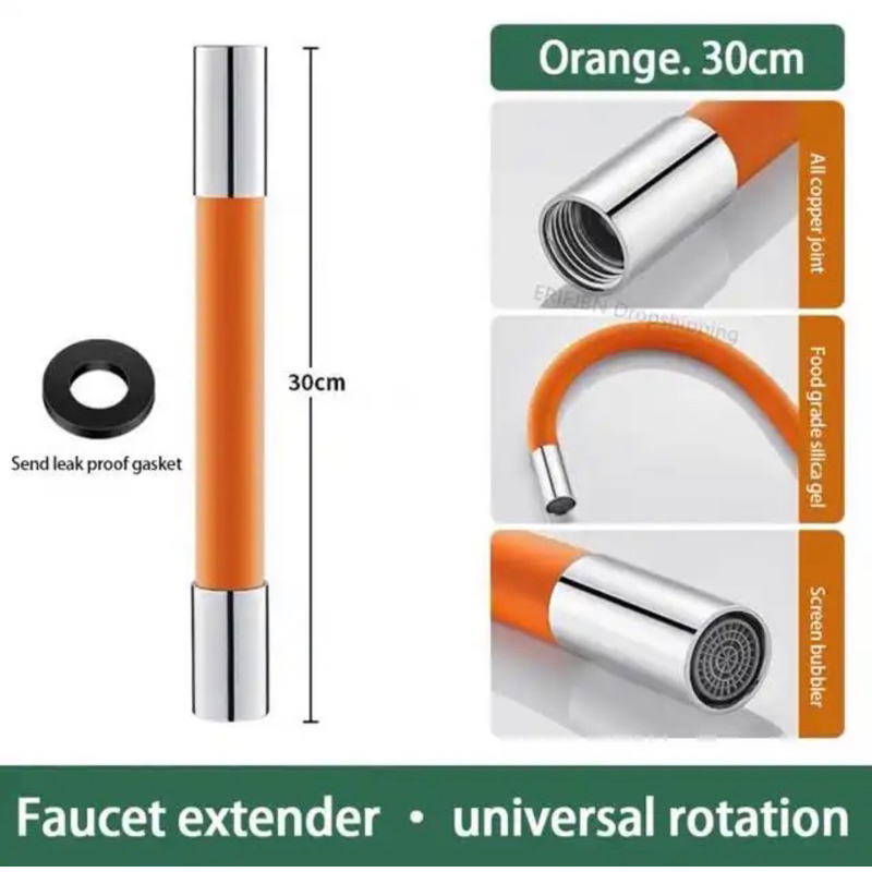 Selang Sambungan Kran Air Pipa Fleksible Extension 360 Brass Kuningan