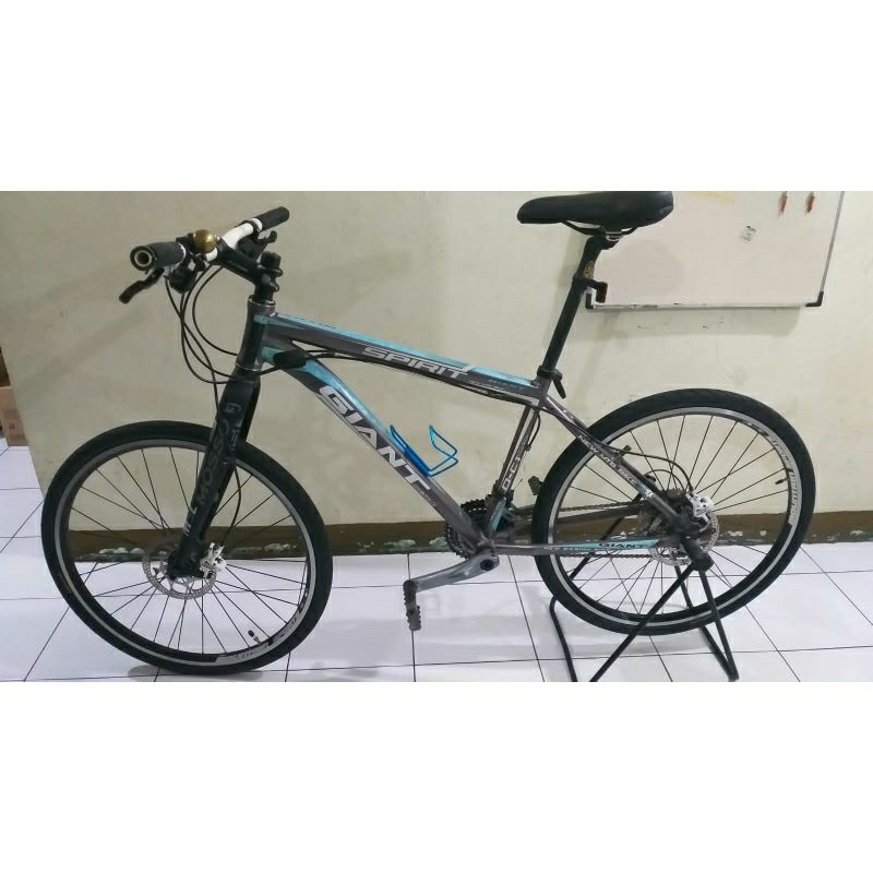 Sepeda second MTB merk GIANT/Sepeda pernah pakai/sepeda bekas mulus/sepeda kantor/sepeda sehari-hari/sepeda Giant biru abu