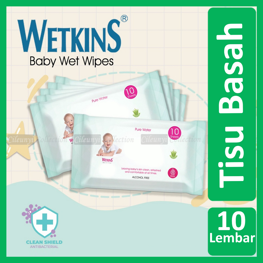 Cileunyi Collection Tissue Basah Bayi Wetkins 100’s Baby Wipes Tisu Bayi Murah Pure Water with Aloe Vera Buy 1 Get 1 @50s Tisyu Halal dan Aman untuk Anak Balita Termurah Promo Bandung