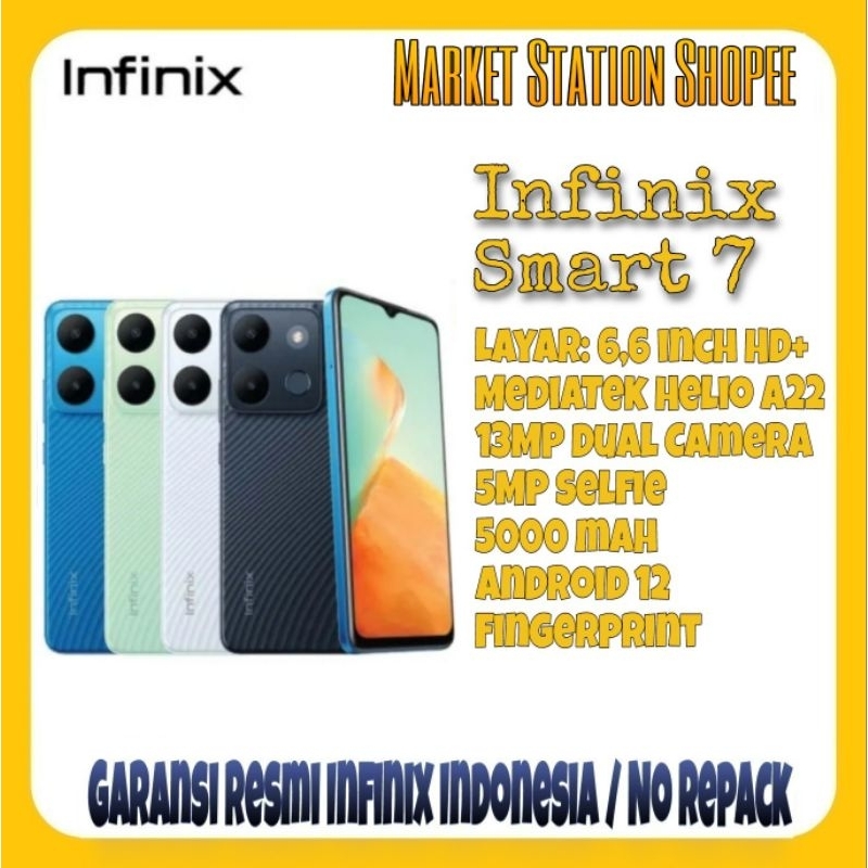 Infinix Smart 7 3/64 GB - 4/64 GB Garansi Resmi Infinix Indonesia