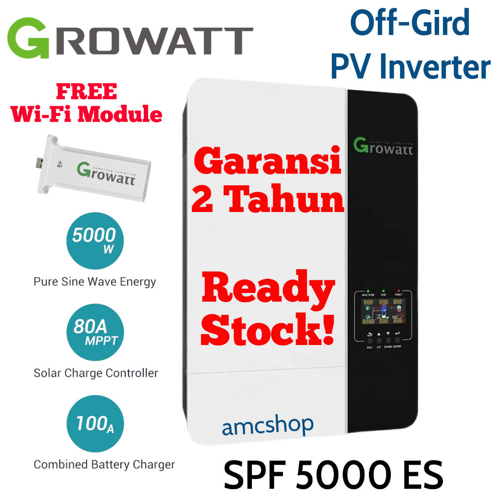 Growatt 5000W / 5000VA Off-Grid Storage Inverter SPF 5000 ES + WiFi