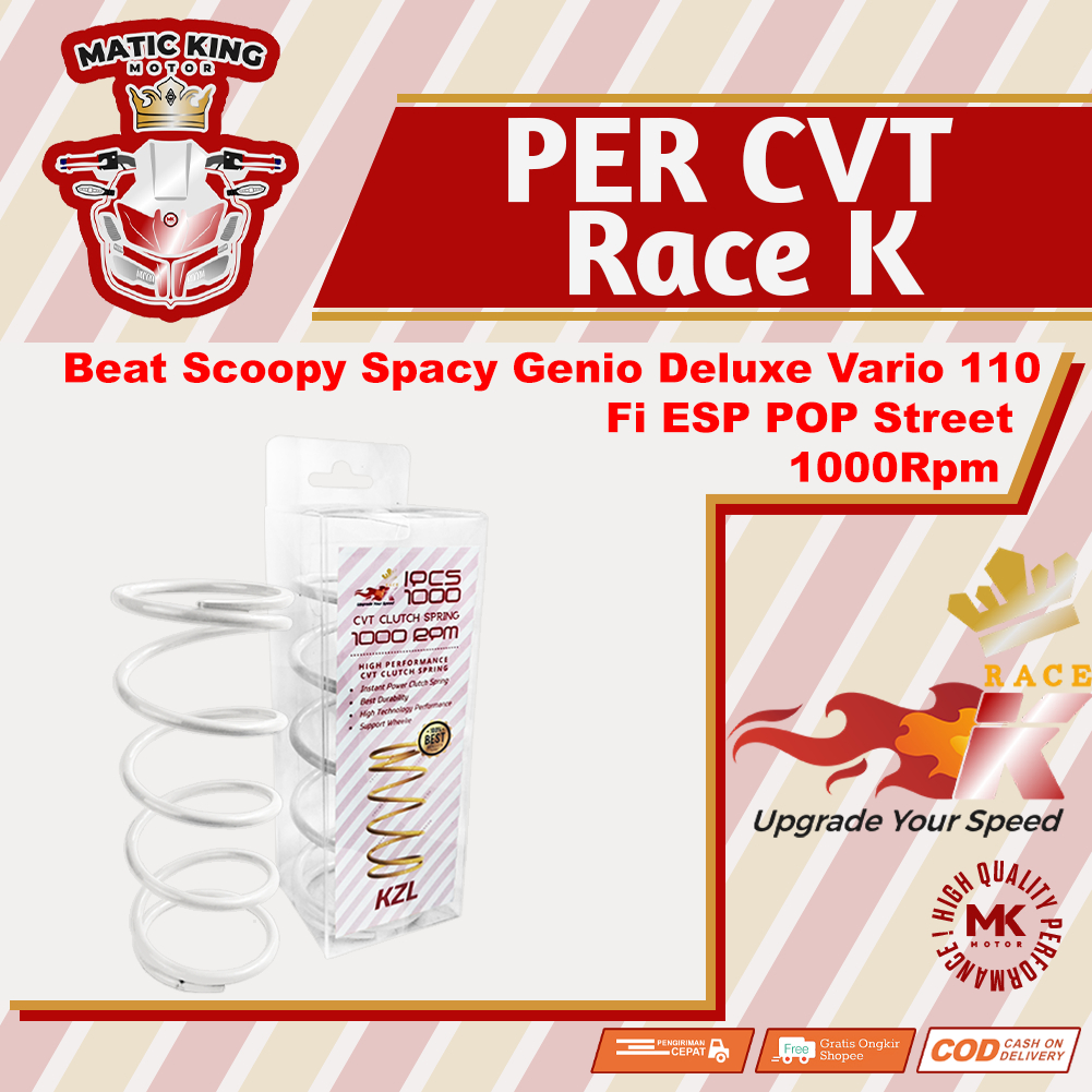 Per CVT Puli Pully Racing KZL K44 K0J Honda Beat Scoopy Genio Deluxe Vario Spacy Fi ESP 110 1000 RPM Race K