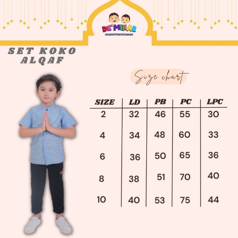 Ready ‼️ Set Koko Premium Alqaf Kids Series by De'mihar bisa COD