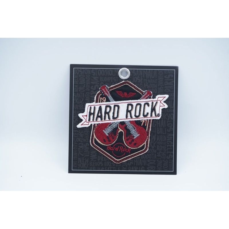 Hard Rock Cafe Jakarta Guitar Iron Patch Embroidered Bordir Original