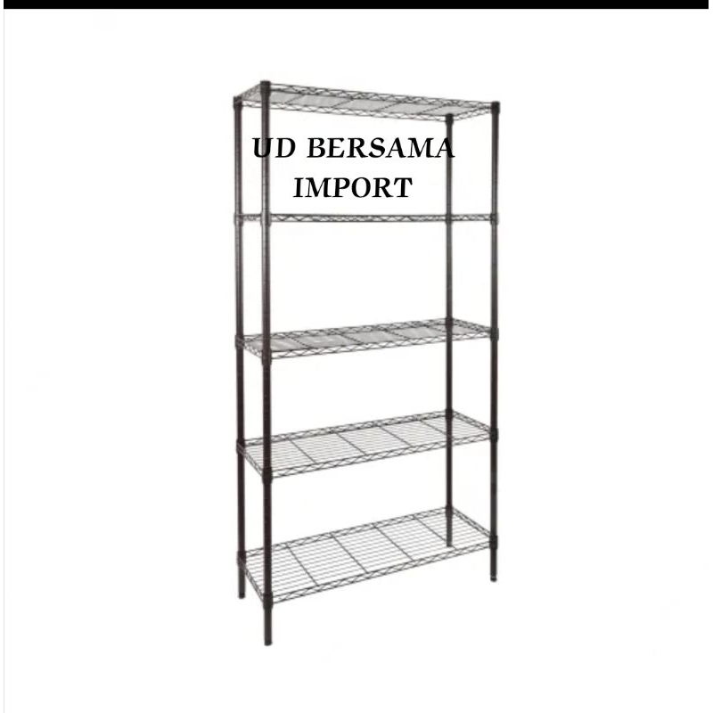 STORA Rak Besi 5 Tingkat/Rak Penyimpanan/Rak Barang/Shelving 5 Tier