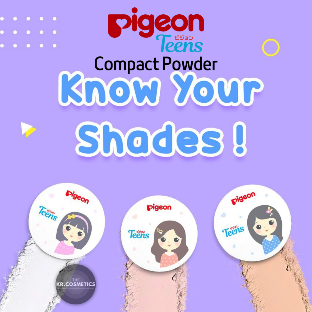 PIGEON Teens Compact Powder + UV Protection full kaca 14gr