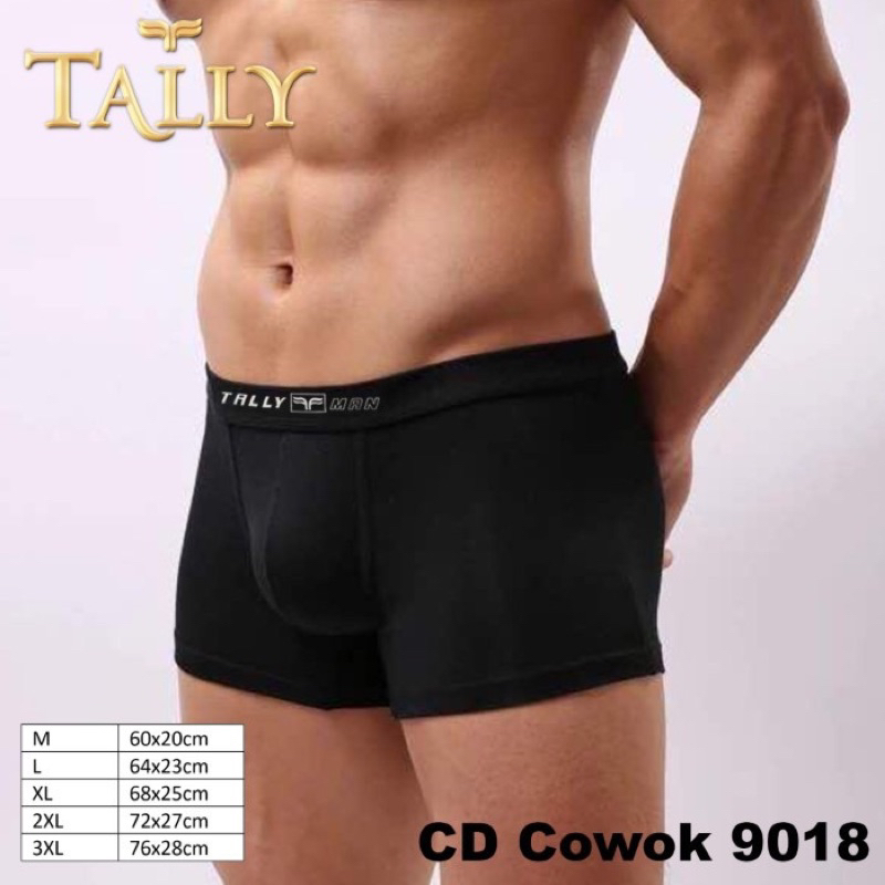 TALLY CD CELANA DALAM BOXER COWOK PRIA 9018 | BAHAN KATUN I SIZE M-XXXL (HARGA PER PCS)