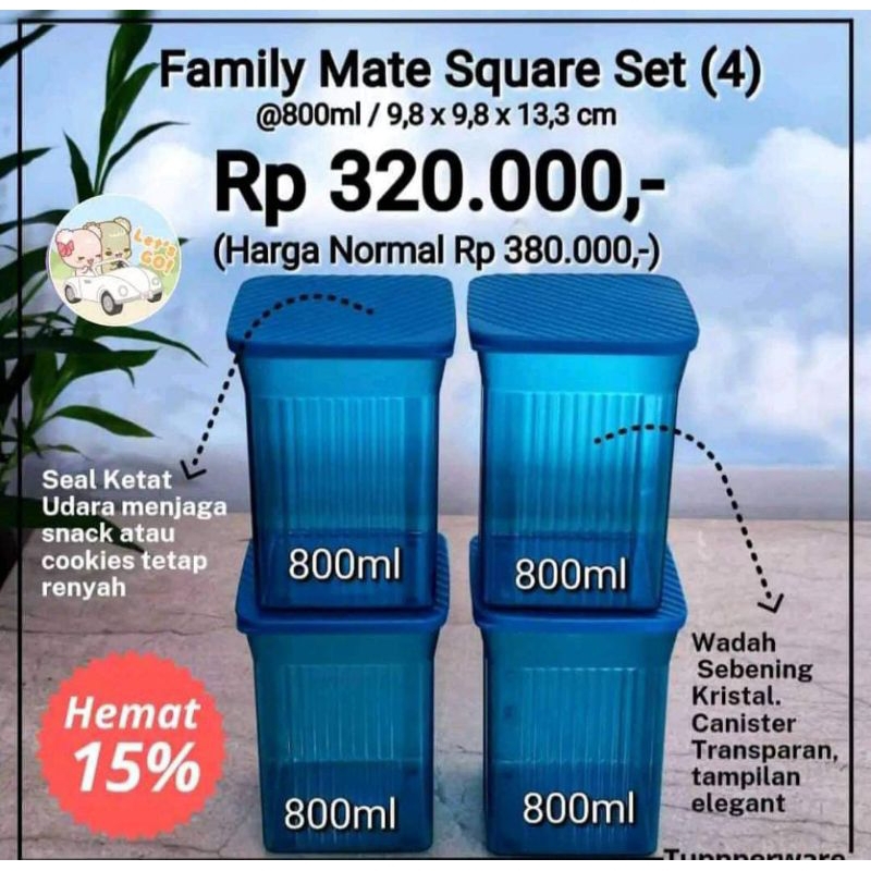 family mate square set (4) murah