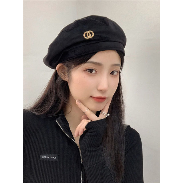 Topi Baret Wanita Dewasa Fashion Korea Motif Love Beret Cewek Cap Lebar Kasual Selebgram Trend Artis f24