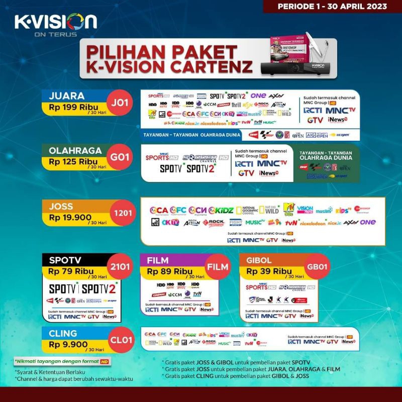 Paket Kvision Bromo Cartenz dan GOL Kvision Paket Lengkap