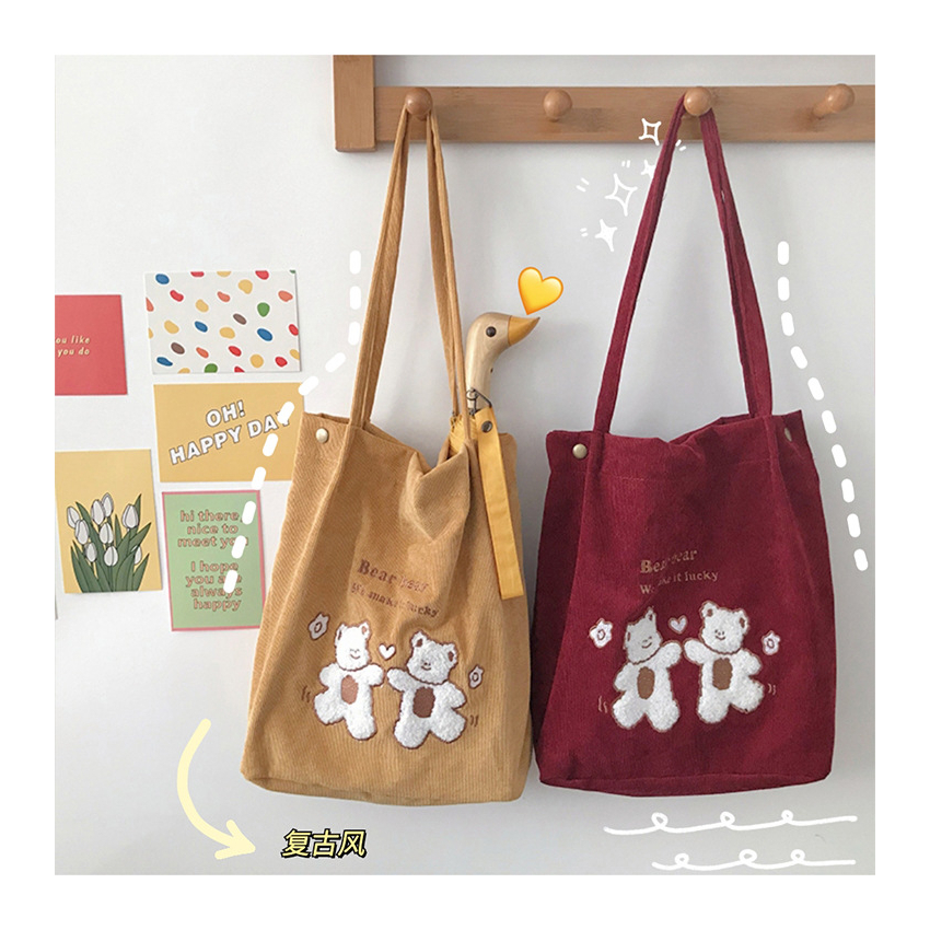 TWINS BEAR BAG /Bear Tote Bag/Tote Bag lucu/Tas Belanja Wanita/Tas Jinjing Wanita/Tas Selempang Wani