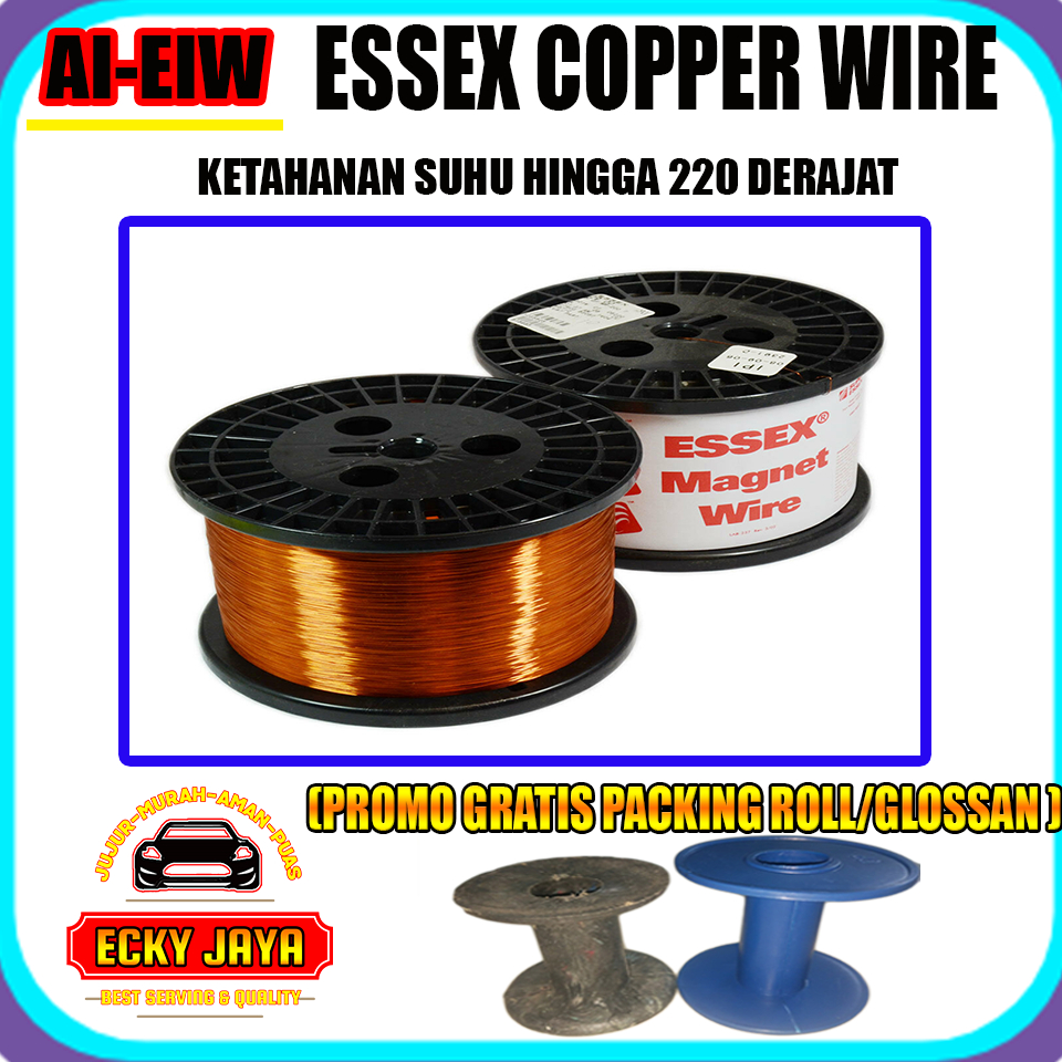 KAWAT TEMBAGA ESSEX FURUKAWA SETENGAH KILO  / (5 ONS) UKURAN 0.30 - 1.20 AI-EIW | 220 DERAJAT GULUNG