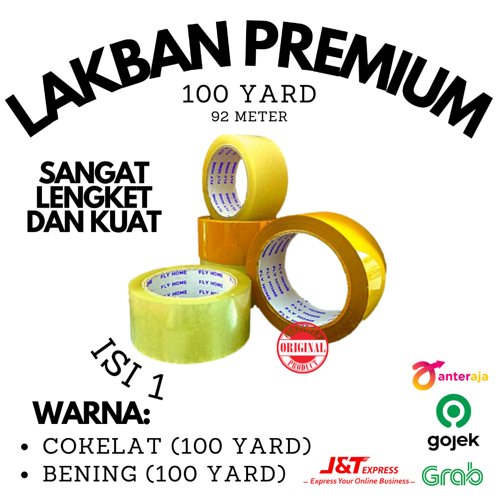 

[Terlaris] LAKBAN BENING/COKELAT 100 YARD X 45 MM PREMIUM PER PCS PALING MURAH!!