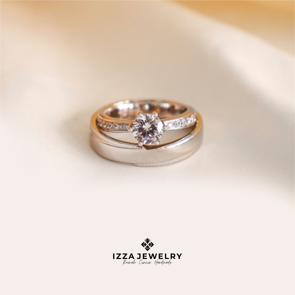 Cincin Perak Ukir Nama Couple Silver Murni 925 Asli