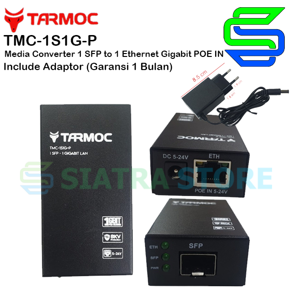 Tarmoc TMC-1S1G-P 1 SFP 1 GIGABIT POE IN 5-24V mini Converter (MC220L)