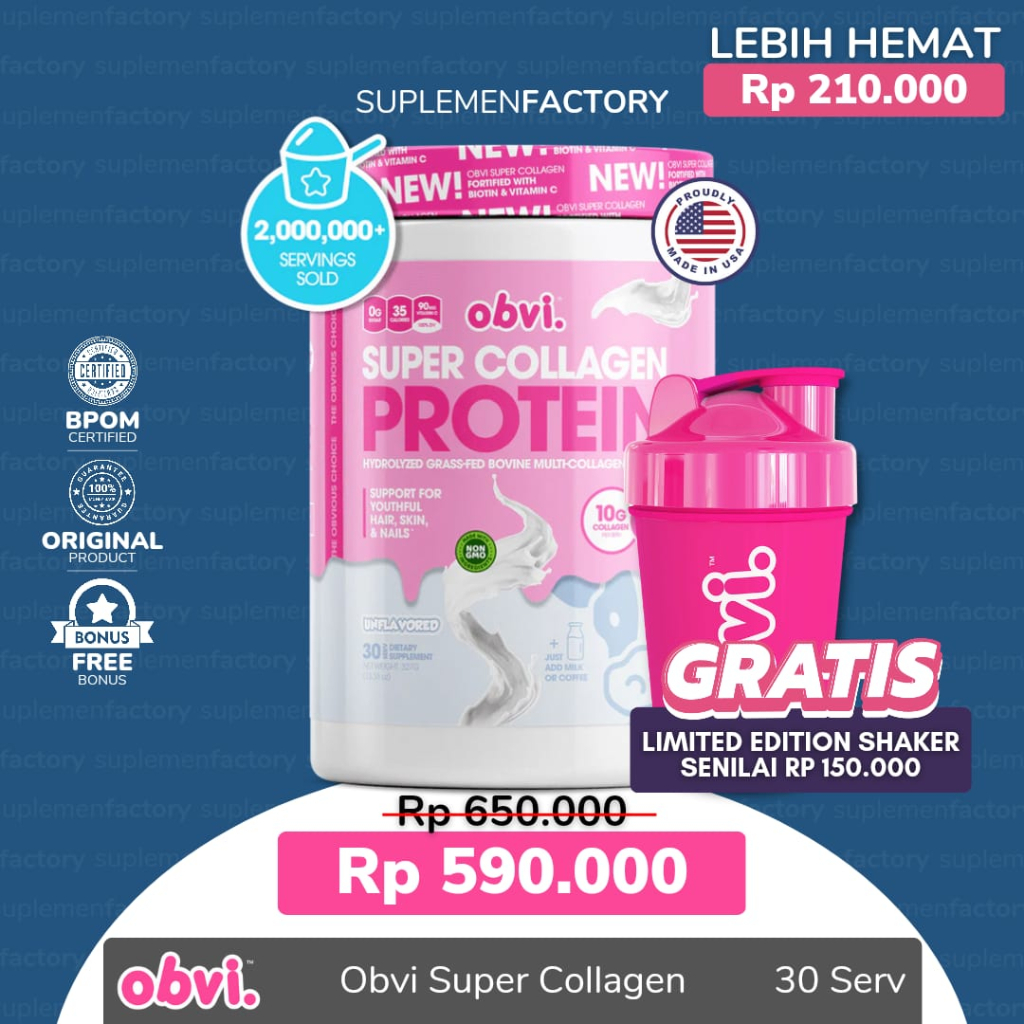 Obvi Super Collagen Protein 30 Servings 337 Gram Peptides Collagen Vital Protein