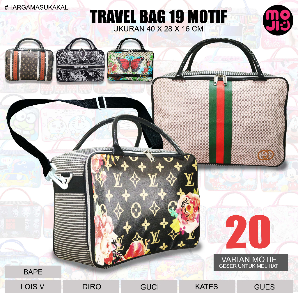 Tas Mudik Tas Travel Bag Branded - Tas Selempang Pakaian Dewasa Model Koper Besar  - MOJI