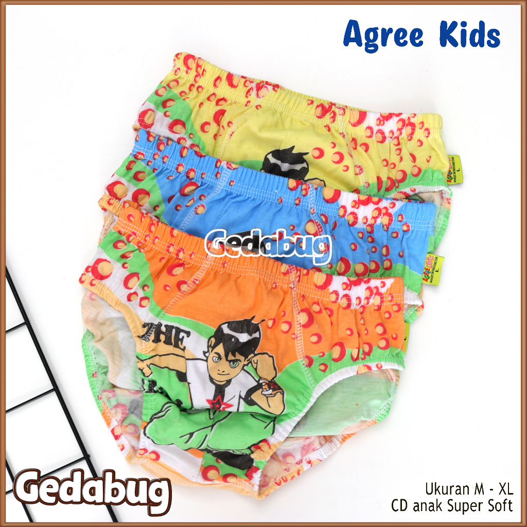 3 Pcs - CD Anak Agree Kids AK 36B | Celana dalam anak Motif karakter | Gedabug